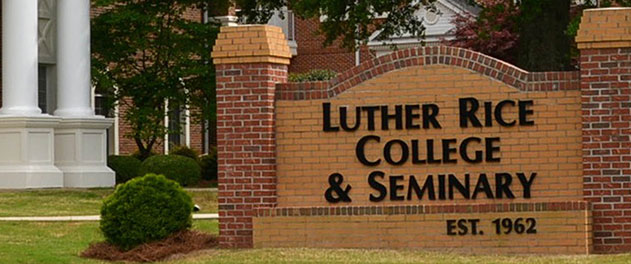 Luther Rice signage on campus